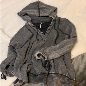 Free people acid wash hoodie